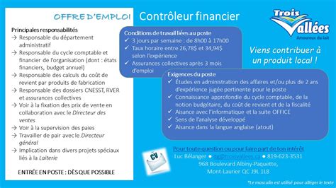 Contrôleur Financier Ou Contrôleuse Financière Zone Emploi