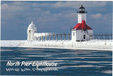 St Joseph North Pier Lighthouse Postcard 15048 MI LHPC0163 0 50