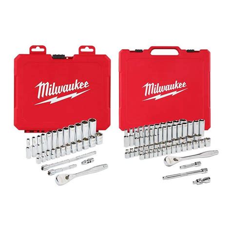 Milwaukee 1 4 In Drive Metric Ratchet Socket Mechanics Tool Set With 3