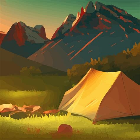 Ilustração vetorial de acampamento de verão acampamento fundo de