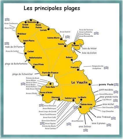 Carte De La Martinique Plages Vacances Arts Guides Voyages