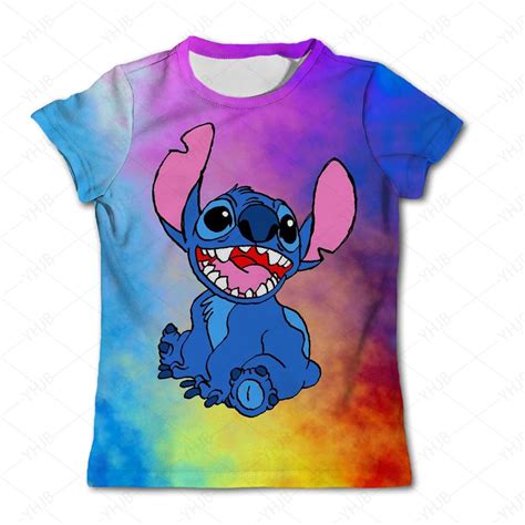 Disney T Shirt Lilo Ve Diki Karikat R Kawaii Anime 3D Bask Streetwear