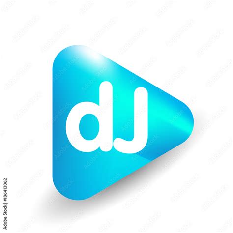 Letter Dj Logo In Triangle Shape And Colorful Background Letter