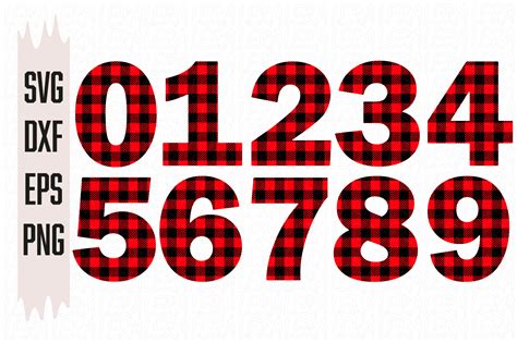 Buffalo Plaid Numbers Graphic By Lerastudio Creative Fabrica