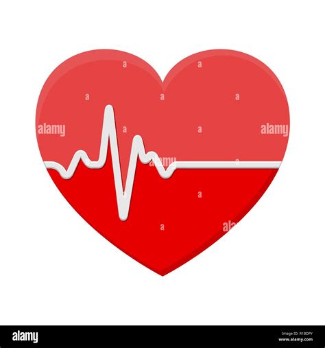 Corazón Y Ecg Electrocardiograma De Señal De Latido De Corazón El Concepto De Diseño De Línea