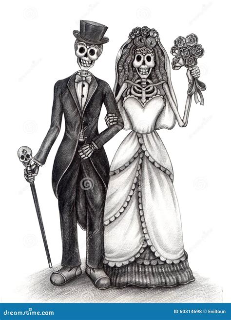 Art Skull Wedding Day Of The Dead Festival Stock Illustration Image 60314698