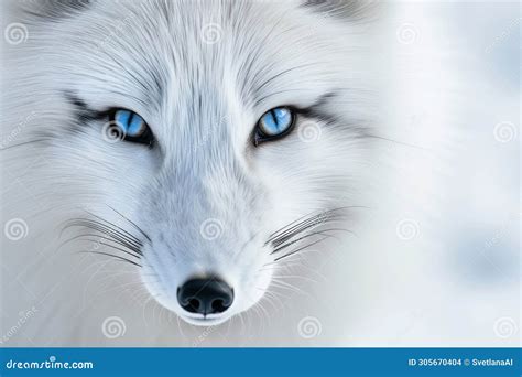 Arctic Stare: Mesmerizing Blue Eyes of a Snow Fox Stock Photo - Image of alertness, fluffy ...