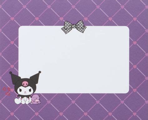 Kuromi Name Tag Template