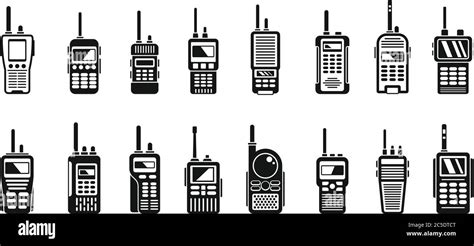 Radio Walkie Talkie Icons Set Simple Set Of Radio Walkie Talkie Vector