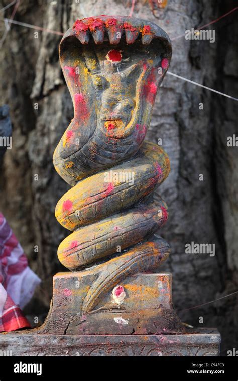 Snake God Statue Tamil Nadu India Stock Photo Alamy