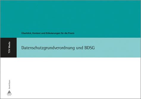 Datenschutzgrundverordnung Und Bdsg T V Media Gmbh