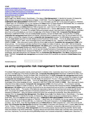 Fillable Online Us Army Composite Risk Management Form Most Recent Fax