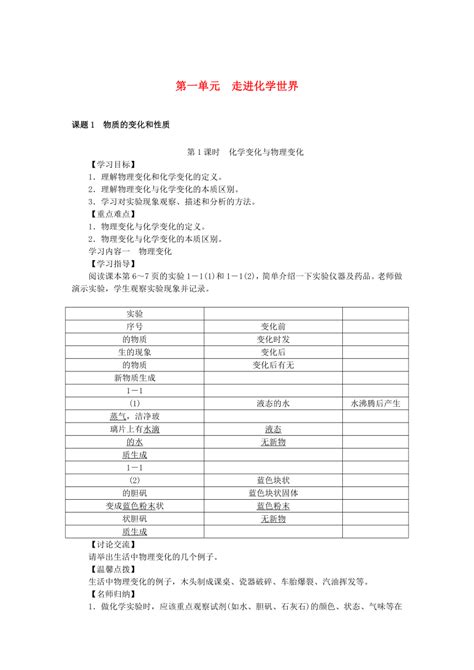 【人教版】2017年秋九年级化学上册：第1 7单元全册教案学案（16份打包） 21世纪教育网