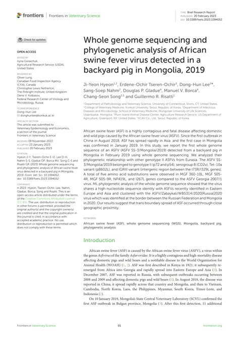 PDF Whole Genome Sequencing And Phylogenetic Analysis Of African