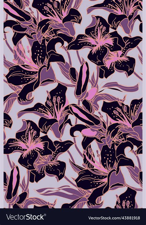 Modern Seamless Pattern With Flowers Royalty Free Vector