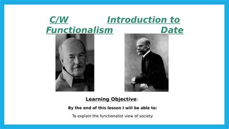 Sociology Gcse Introduction To Functionalist Perspective Teaching