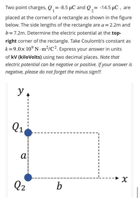 Solved Two Point Charges Q1−85μc And Q2−145μc Are