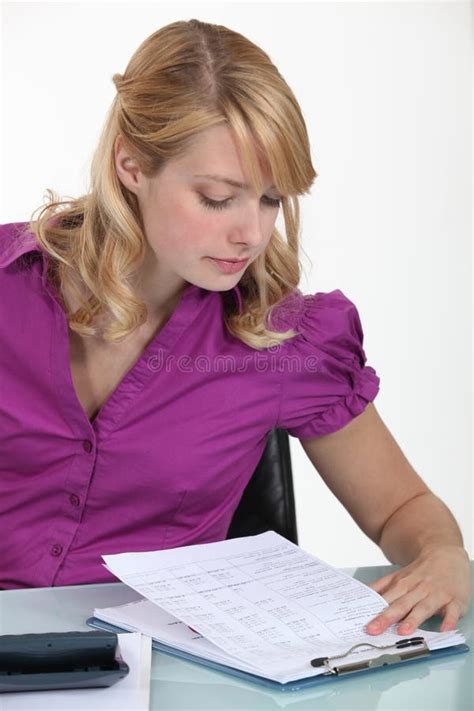 A female accountant stock image. Image of clipboard, beautiful - 33677989