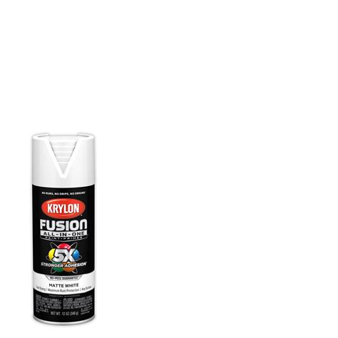 Krylon K02764007 Fusion All-In-One, Matte, White, 12 oz, Spray Paint ...