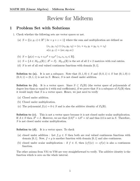 Math Midterm Review Solutions Math Mcgill Studocu