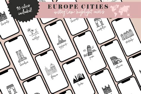 Europe Cities Instagram Highlight Covers Gr Fico Por Lush Preset Studio