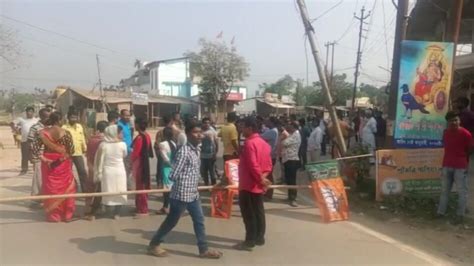 Tripura Bjp Workers Blockade Road After Party Office Vandalized By Miscreants Demands Strict