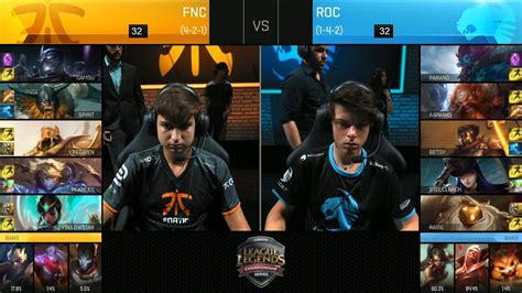 Roc Vs Fnc Game Highlights Roccat Vs Fnatic Eu Lcs Week Summer