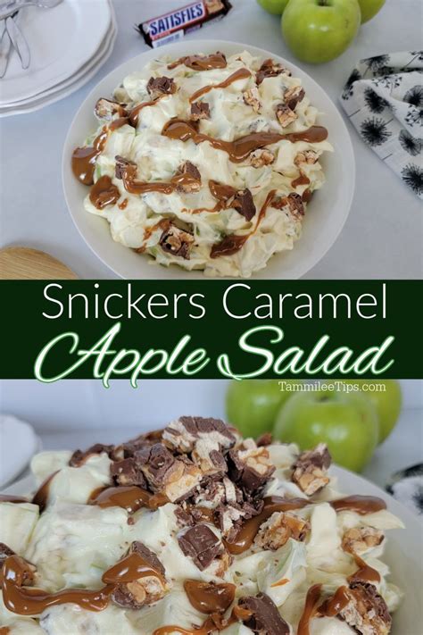 Snickers Salad With Apples Snickers Covered In A Delicious Cream Topped With Caramel Artofit