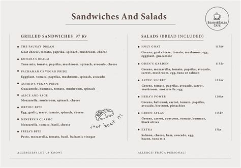 Sandwiches & Salads — Beans and Tales