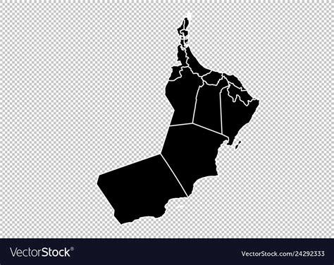 Oman Map High Detailed Black Map With Royalty Free Vector