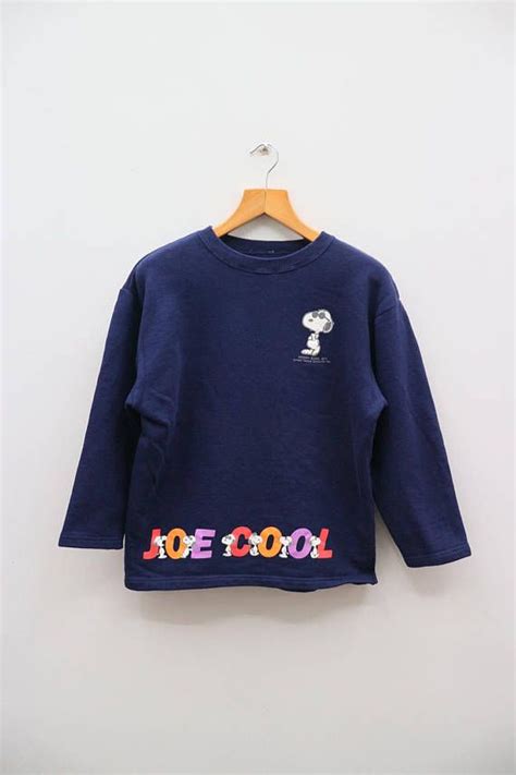 Vintage SNOOPY Joe Cool Peanuts Cartoon Blue Pullover Sweater Peanuts