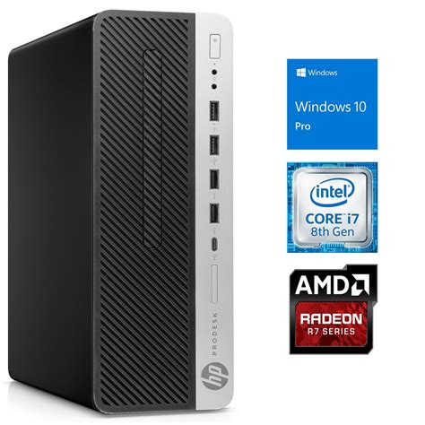 Hp Elitedesk 800 G4 Desktop Intel Core I7 8700 Upto 46ghz 8gb Ram 128gb Nvme Ssd Amd Radeon