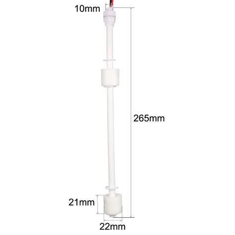 PP Dual Ball Float Switch 265mm Fish Tank Vertical Liquid Water Level