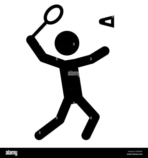 Badminton Sport Icon Badminton Silhouette Symbol On Isolated