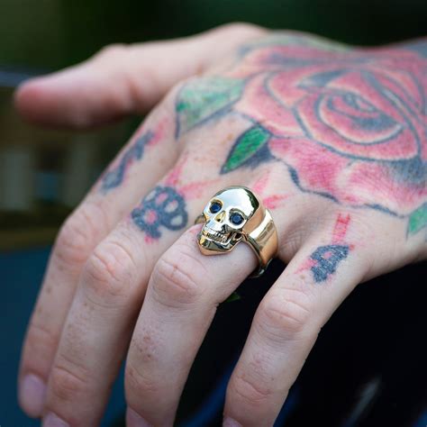 14k Solid Gold Skull Ring Signet Skull Ring Rings For Men Etsy