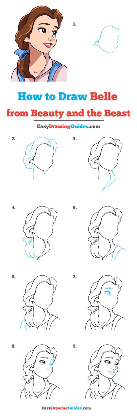 How To Draw Belle Step By Step