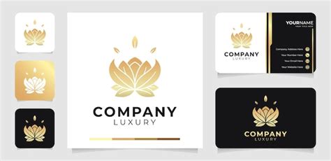 Mod Le De Logo Et Carte De Visite Luxueux De Fleur De Lotus Vecteur