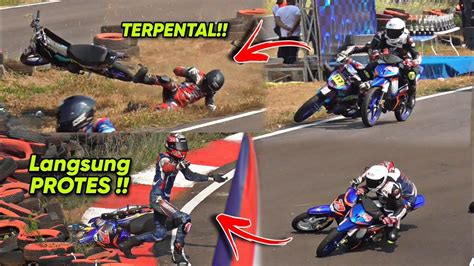 DRAMA MENCEKAM2 RIDER INI CR4SH DI FINAL BBK 2T 125CC OPEN KEJURDA