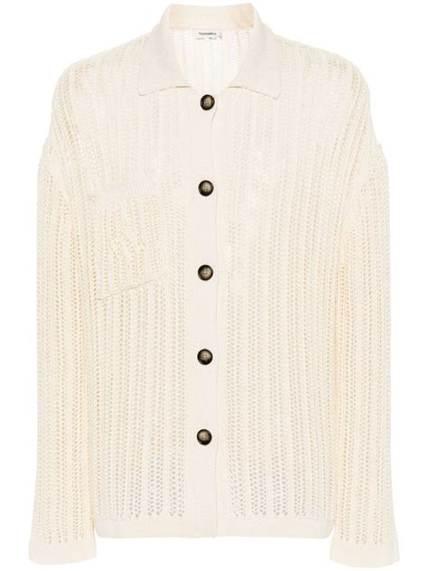 Nanushka Cardigan De Tricô Aberto Neutro FARFETCH BR