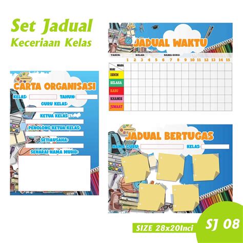 Set Banner Keceriaan Kelas Jadual Tugasan Kelas Jadual Waktu Kelas