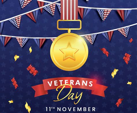 Veteran Day With Medal Background Freevectors