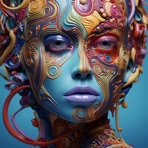 Premium Photo | Face female model combined with abstract and surreal Ai ...