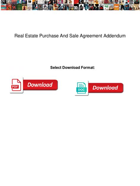 Fillable Online Real Estate Purchase And Sale Agreement Addendum Real Estate Purchase And Sale