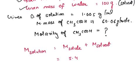 The Mass Percent Of Acetic Acid Ch Cooh In A Bottle Of Vinegar Is