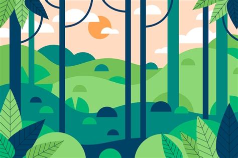 Free Vector | Flat design forest landscape