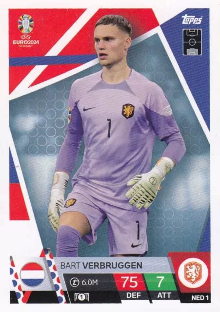 Topps Match Attax Trading Card Fu Ball Euro Ned Bart Verbruggen