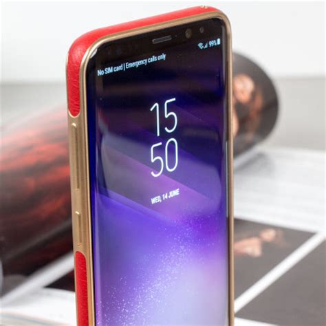 Housse Samsung Galaxy S8 Plus Olixar Makamae Simili Cuir Rouge