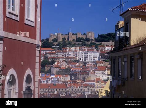 Castelo De Sao Jorge Seen From Bairro Alto District Looking Across