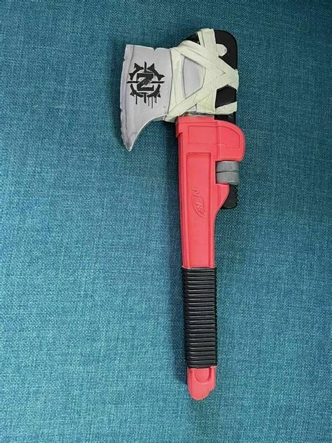 Nerf Rare Foam Zombie Strike Wrench Axe Zombie Machete Toy Weapon Role Play Out Ebay