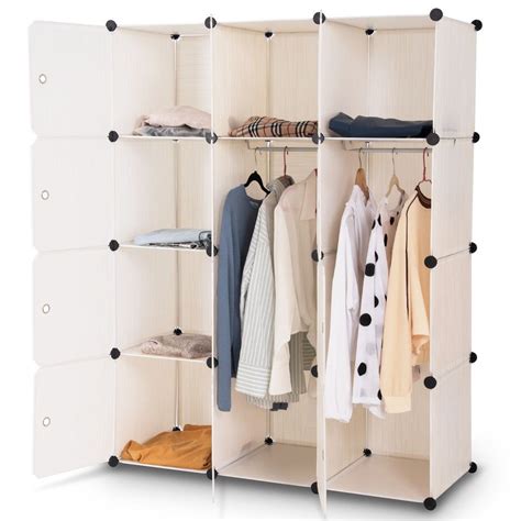 Diy Cube Portable Closet Wardrobe Storage Cabinet With Doors Wardrobe